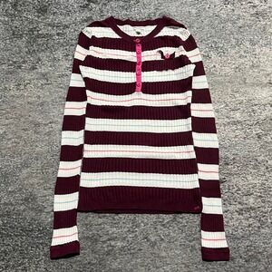 Vintage American Eagle Ribbed Longsleeve Henley Top Womens medium Striped Y2K